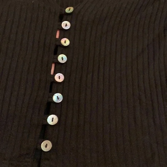 Reformation Gellar Black Ribbed Knit Top. Size S - Picture 7 of 8